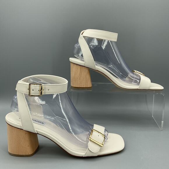 Steve Madden Shoes - New Steve Madden Women’s Mindi Block Heel City Sandals White Size 9